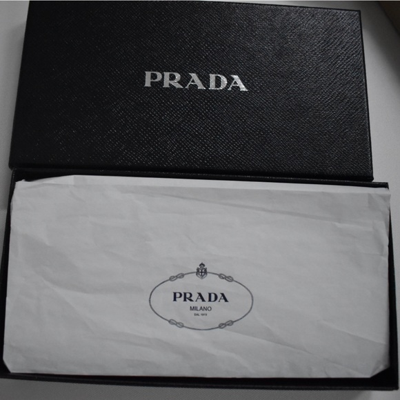 Prada Blue Wallet with Gold Accents - Picture 3 of 9